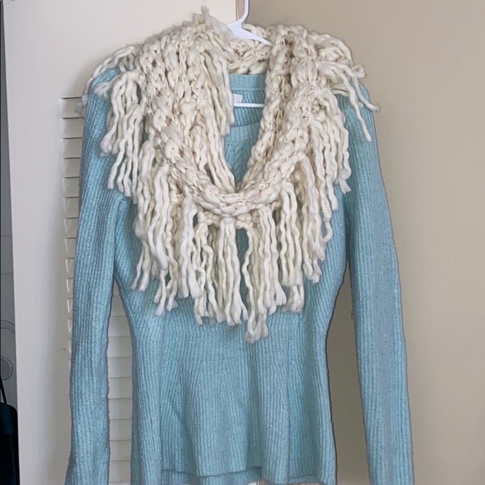 CREAM INFINITY WOOL SCARF